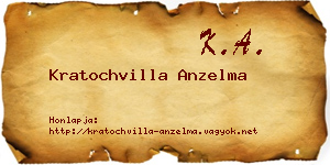Kratochvilla Anzelma névjegykártya